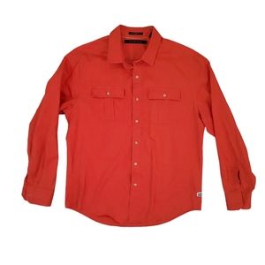 Sean John Men's Tailored Fit Long Sleeve Button Down Red Pocket Shirt XL‎